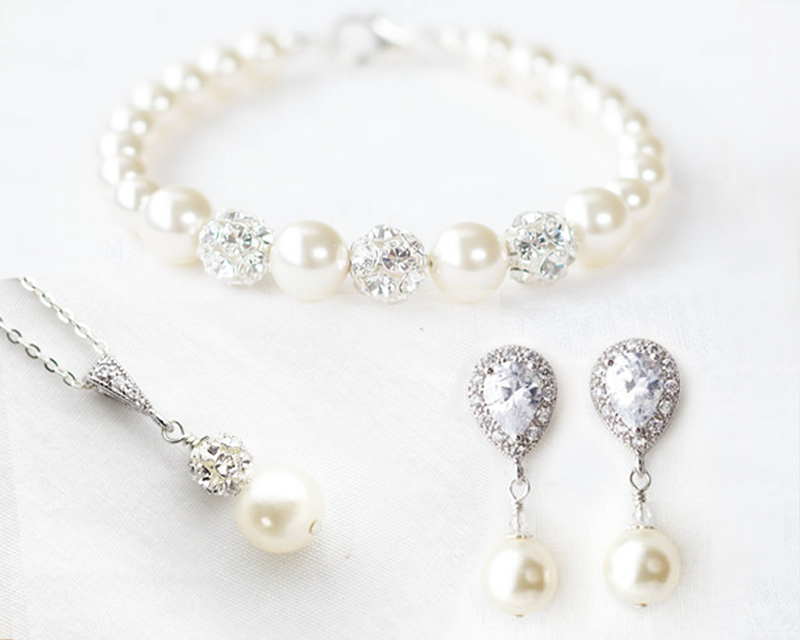 Pearl deals jewellery set